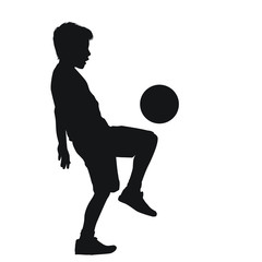 Kid Playing Football Silhouette