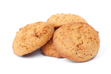 Heap of fresh tasty oatmeal cookies