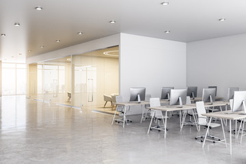 Fototapeta premium Coworking spacious office interior