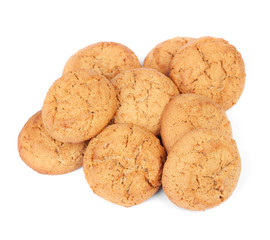 Heap of fresh tasty oatmeal cookies