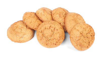 Heap of fresh tasty oatmeal cookies