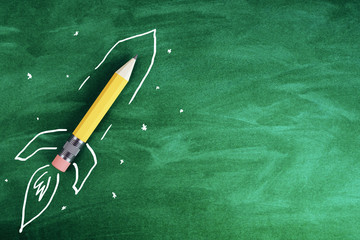 Abstract pencil rocket