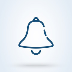 Message and chat notification bell outline vector icon