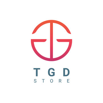 Vector logo of the letter T G D in a circle