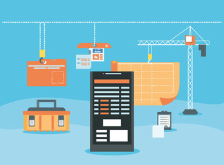 smartphone with webpage under cosntruction