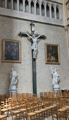 view of Jesus on the cross in the Dijon cathedral