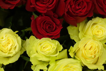 Festive table decoration with flowers at a wedding exhibition