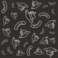 bottle beer and leaf oktoberfest pattern