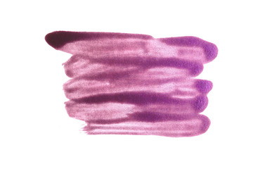 Abstract stripes on white background. Isolated. Hand-drawn background. Aquarelle brush stains on paper. purple color. For design, web, card, text, decoration, surfaces.