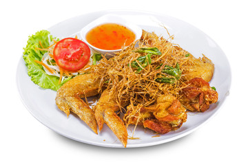 Fried chicken with vegetable