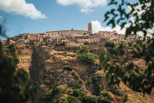 Panoramic view of Santa Severina town in Calabria, Italy
