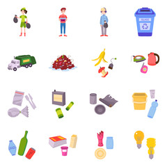 Isolated object of waste and garbage icon. Collection of waste and pollution vector icon for stock.