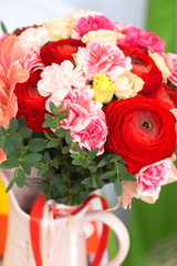 Festive table decoration with flowers at a wedding exhibition