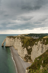 Fototapeta na wymiar view of vertical cliffs dropping into the ocean