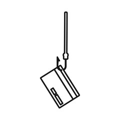 Vector design of hook and credit sign. Set of hook and theft vector icon for stock.