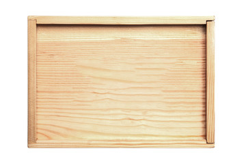 Wooden box isolated on white background.