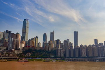 Fototapeta na wymiar High-rise buildings in cities along the Yangtze River in Chongqing