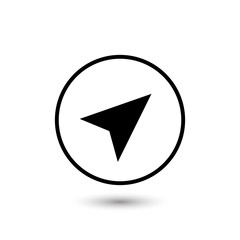 Arrow gps icon on white. Vector