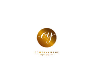 OY Initial handwriting logo vector	