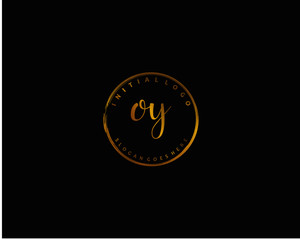 OY Initial handwriting logo vector	