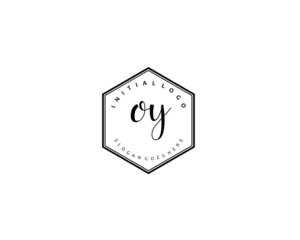 OY Initial handwriting logo vector	