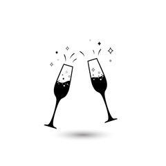Champagne glass icon. Vector illustration