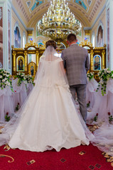 Young couple during the wedding ceremony