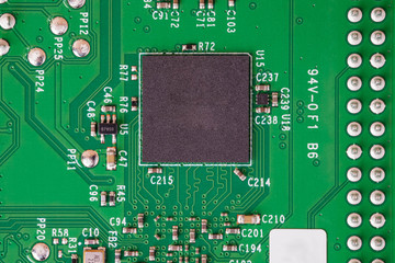 Pinted circuit board close up detail macro