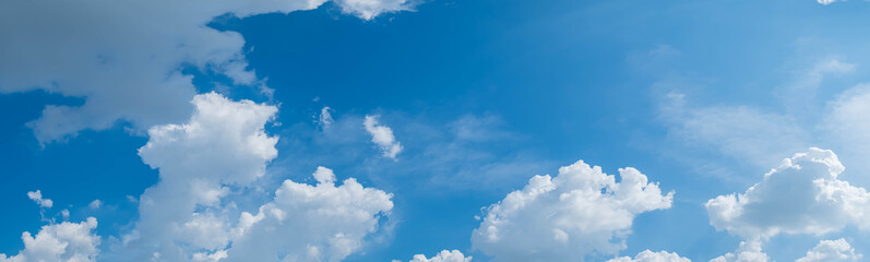Clouds near sunset before rain blue sky Panoramic