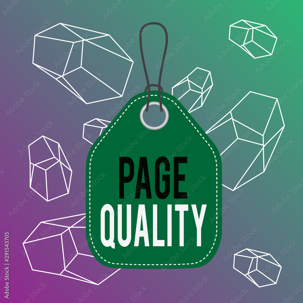 Aufkleber word writing text page quality. business photo showcasing effectiveness of a website in terms of app
