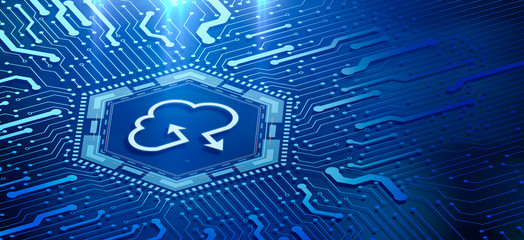 Cloud Computer Technology Internet Storage Network and Backup Storage Data Internet Technology Business Concept.Digital connection futuristic, Business,ai,Big Data.2d rendering illustration.