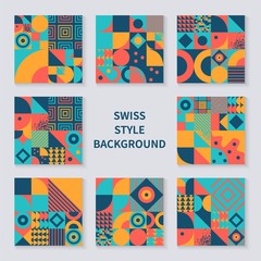 Obraz premium Vintage retro bauhaus design vector covers set.