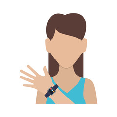 woman with smart watch technology