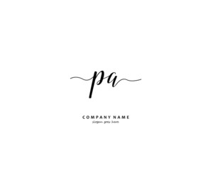 PA Initial handwriting logo vector	