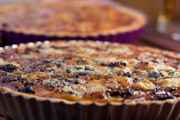closeup of a quiche