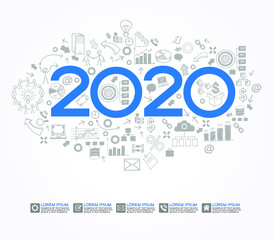 2020 text design on creative business success strategy. Concept modern template layoutю 