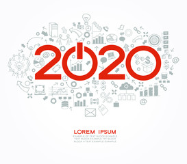 2020 text design on creative business success strategy. Concept modern template layoutю 