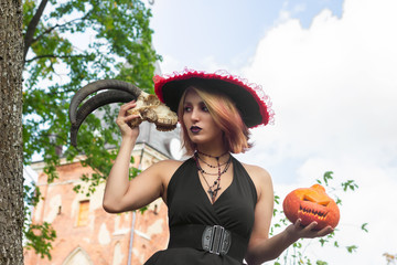 witch calls spirits skull shamanism magic wizard halloween celebration horror
