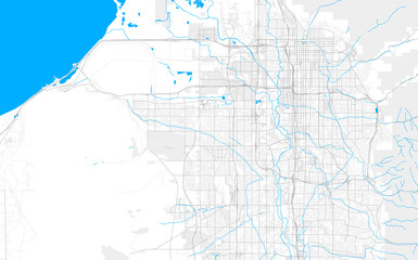 Rich detailed vector map of West Valley City, Utah, USA