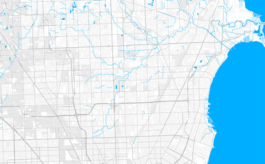 Rich detailed vector map of Warren, Michigan, USA