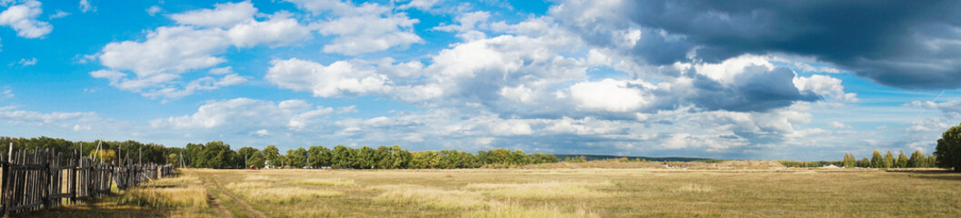 Fototapeta na wymiar panorama of the summer landscape in the field