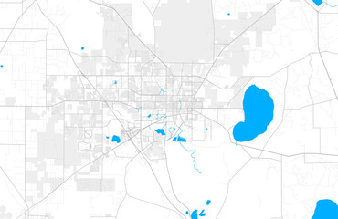 Rich detailed vector map of Gainesville, Florida, USA