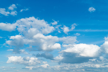 panorama of sunset blue sky with cirrus clouds
