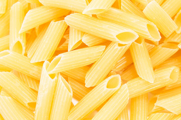Pasta penne rigate macaroni close up