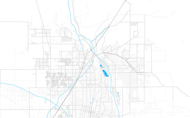 Rich detailed vector map of Victorville, California, USA
