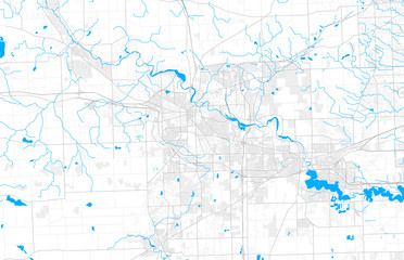Rich detailed vector map of Ann Arbor, Michigan, USA