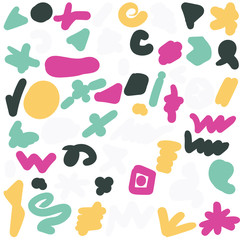 Color signs hand drawn set