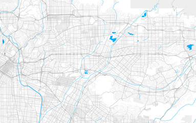Rich detailed vector map of El Monte, California, USA