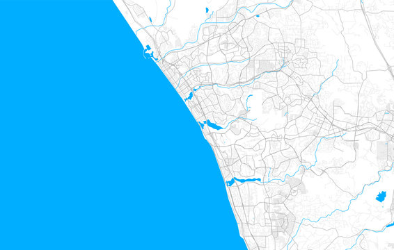 Rich Detailed Vector Map Of Carlsbad, California, USA