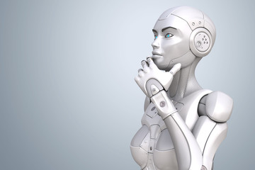 Cyborg stands in a pensive pose